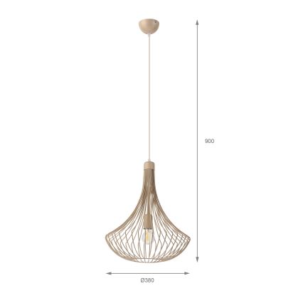 Lustre pendente com cabo BALERINA 1xE27/15W/230V bege