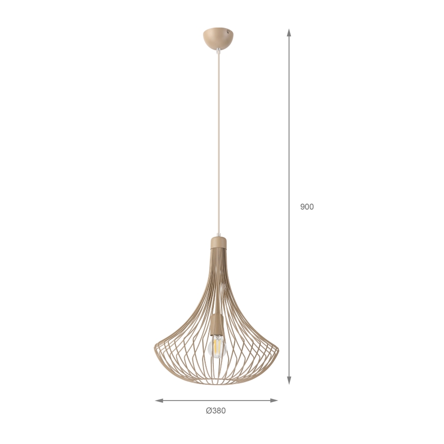 Lustre pendente com cabo BALERINA 1xE27/15W/230V bege