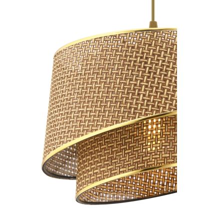 Lustre pendente com cabo BARETTE 1xE27/60W/230V castanho/dourado