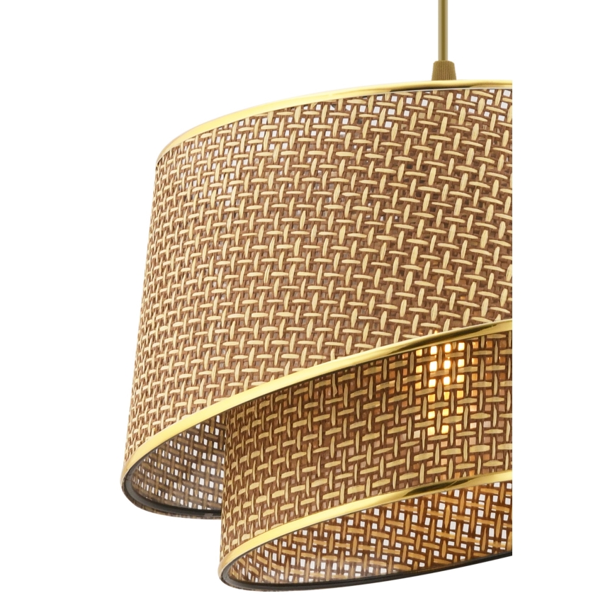 Lustre pendente com cabo BARETTE 1xE27/60W/230V castanho/dourado