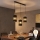 Lustre pendente com cabo BOGART 3xE27/15W/230V preto/dourado