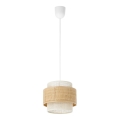 Lustre pendente com cabo BOHO 1xE27/60W/230V Ø 20 cm juta/creme