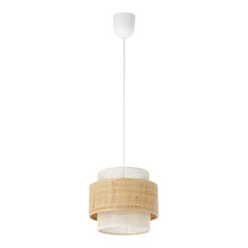 Lustre pendente com cabo BOHO 1xE27/60W/230V Ø 20 cm juta/creme