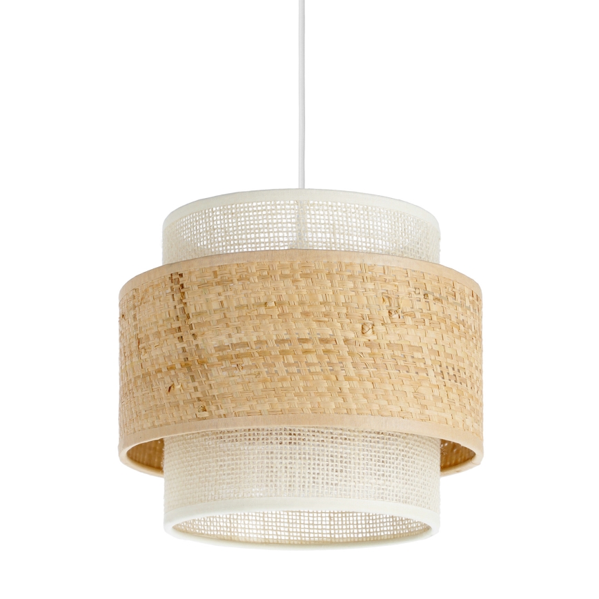 Lustre pendente com cabo BOHO 1xE27/60W/230V Ø 20 cm juta/creme