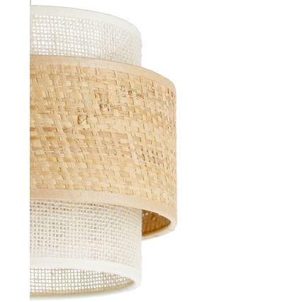 Lustre pendente com cabo BOHO 1xE27/60W/230V Ø 20 cm juta/creme