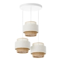 Lustre pendente com cabo BOHO 3xE27/60W/230V branco/juta