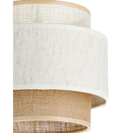 Lustre pendente com cabo BOHO 3xE27/60W/230V branco/juta