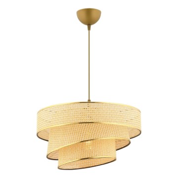 Lustre pendente com cabo COUPER 1xE27/60W/230V bege/dourado