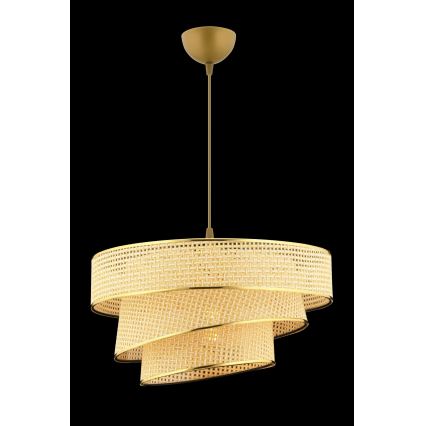 Lustre pendente com cabo COUPER 1xE27/60W/230V bege/dourado