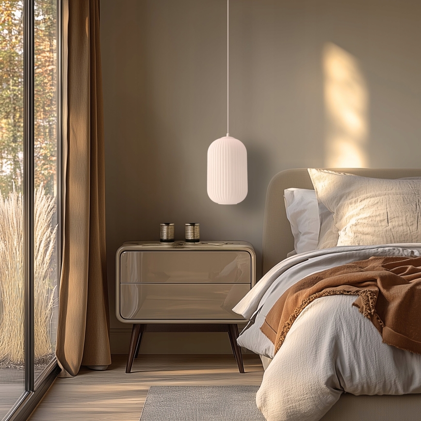 Lustre pendente com cabo CRESTO 1xE27/40W/230V branco