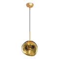 Lustre pendente com cabo CRUMPLED 1xE27/24W/230V Ø 18 cm dourado