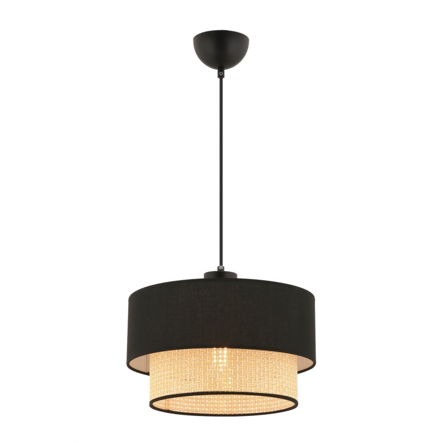 Lustre pendente com cabo ECHO 1xE27/60W/230V preto/bege