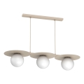 Lustre pendente com cabo FLAT 3xE27/15W/230V bege