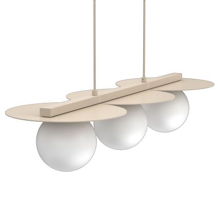 Lustre pendente com cabo FLAT 3xE27/15W/230V bege