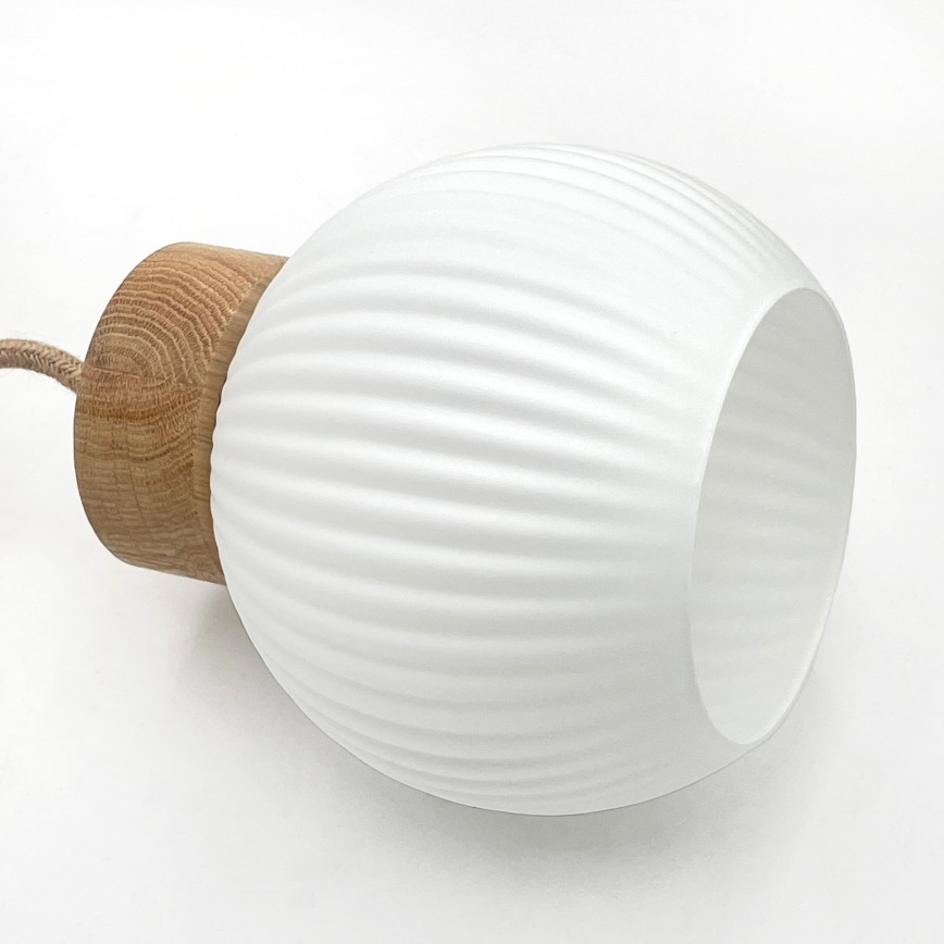 Lustre pendente com cabo LOOMIS 3xE27/15W/230V 83 cm bege/carvalho