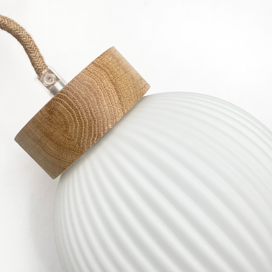 Lustre pendente com cabo LOOMIS 3xE27/15W/230V 83 cm bege/carvalho