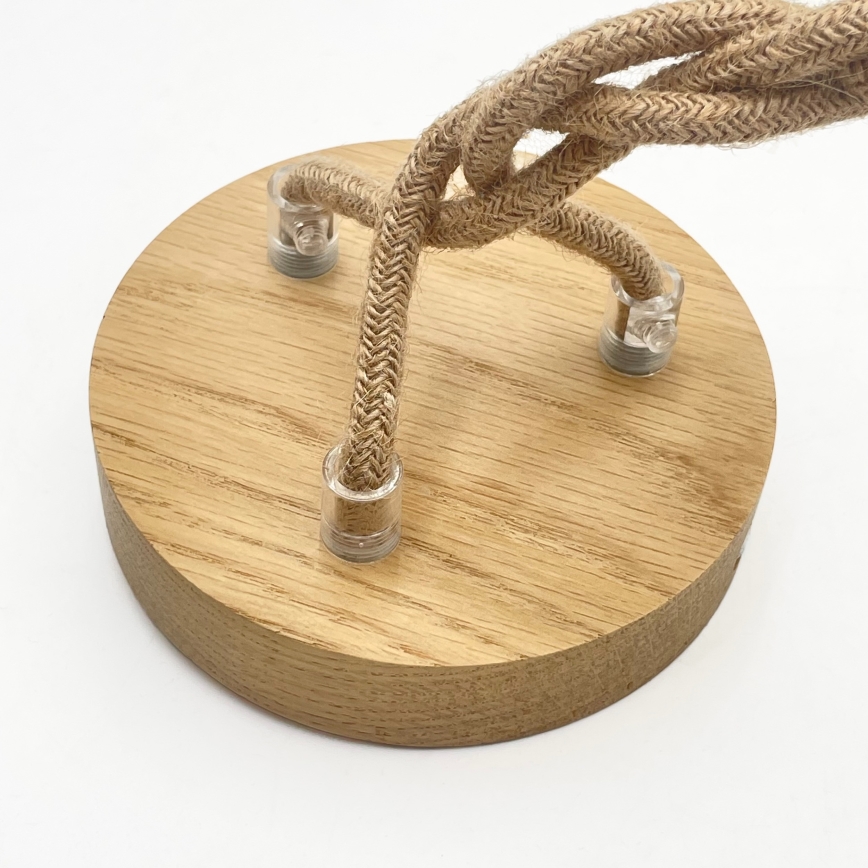 Lustre pendente com cabo LOOMIS 3xE27/15W/230V 83 cm bege/carvalho