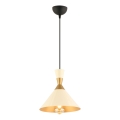 Lustre pendente com cabo MONZA 1xE27/40W/230V Ø 25 cm creme/dourado
