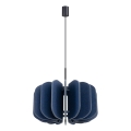 Lustre pendente com cabo MULA 1xE27/15W/230V Ø 45 cm azul