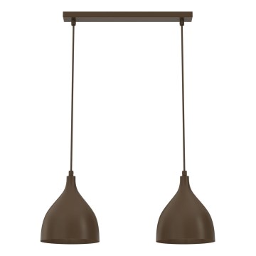 Lustre pendente com cabo NOAK CLASSIC 2xE27/15W/230V castanho