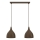Lustre pendente com cabo NOAK CLASSIC 2xE27/15W/230V castanho