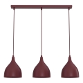 Lustre pendente com cabo NOAK CLASSIC 3xE27/15W/230V borgonha