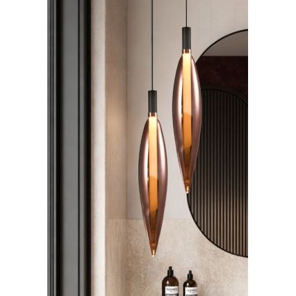 Lustre pendente com cabo NORDIC 1xG9/5W/230V preto/cobre