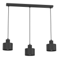 Lustre pendente com cabo PARKLA 3xE27/15W/230V preto