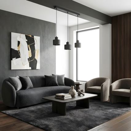 Lustre pendente com cabo PARKLA 3xE27/15W/230V preto