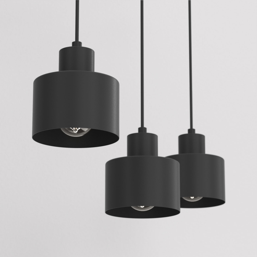 Lustre pendente com cabo PARKLA 3xE27/15W/230V preto