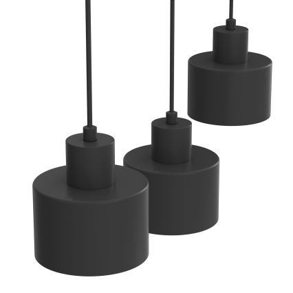 Lustre pendente com cabo PARKLA 3xE27/15W/230V preto