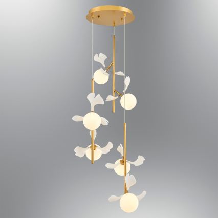 Lustre pendente com cabo PISTOIA 6xG9/5W/230V dourado