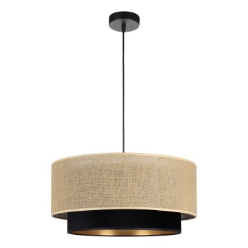Lustre pendente com cabo SARTA 1xE27/60W/230V Ø 45 cm preto/juta