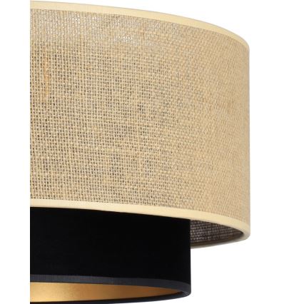 Lustre pendente com cabo SARTA 1xE27/60W/230V Ø 45 cm preto/juta