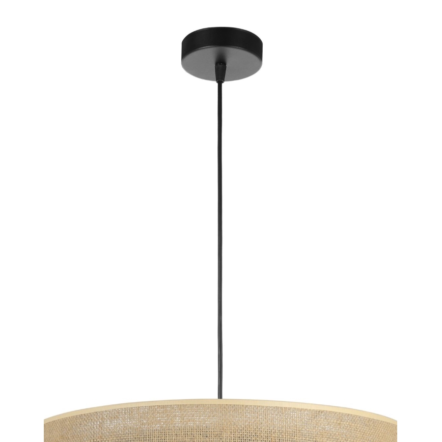 Lustre pendente com cabo SARTA 1xE27/60W/230V Ø 45 cm preto/juta