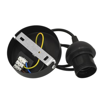 Lustre pendente com cabo SARTA 1xE27/60W/230V Ø 45 cm preto/juta