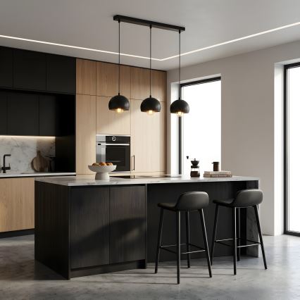 Lustre pendente com cabo SOOL 3xE27/15W/230V, preto