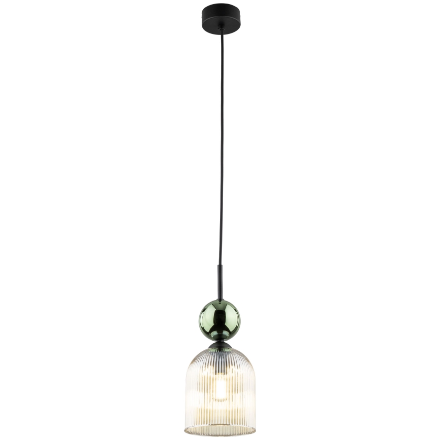 Lustre pendente com cabo SOPHIA 1xE14/10W/230V preto/verde/bege fumê