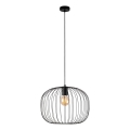 Lustre pendente com fio OVELLA, 1x E27/15W/230V, Ø 46 cm, preto