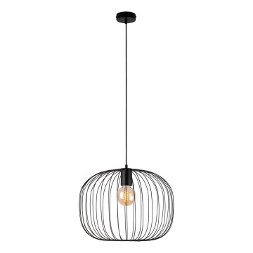 Lustre pendente com fio OVELLA, 1x E27/15W/230V, Ø 46 cm, preto