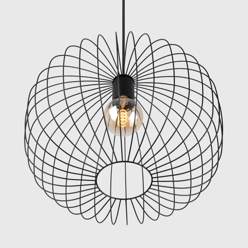Lustre pendente com fio OVELLA, 1x E27/15W/230V, Ø 46 cm, preto