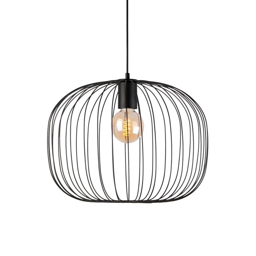 Lustre pendente com fio OVELLA, 1x E27/15W/230V, Ø 46 cm, preto
