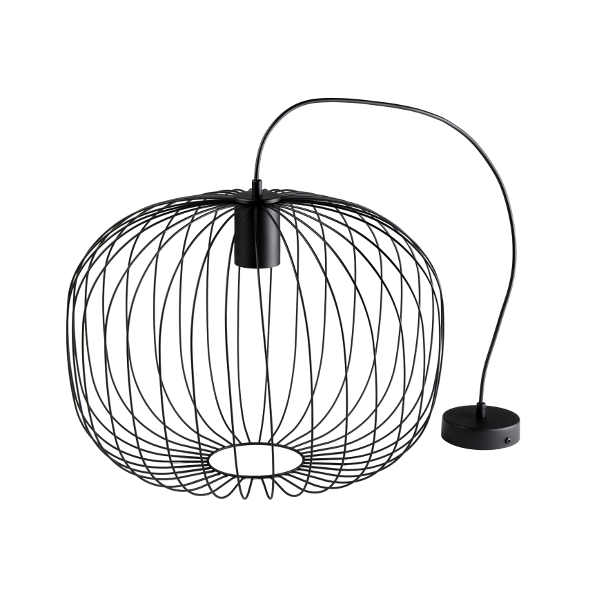 Lustre pendente com fio OVELLA, 1x E27/15W/230V, Ø 46 cm, preto