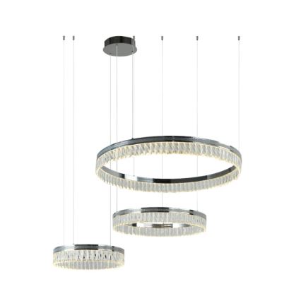 Lustre de cristal LED regulável suspenso por cabo THALIA LED/120W/230V 3000-6000K + controlo remoto