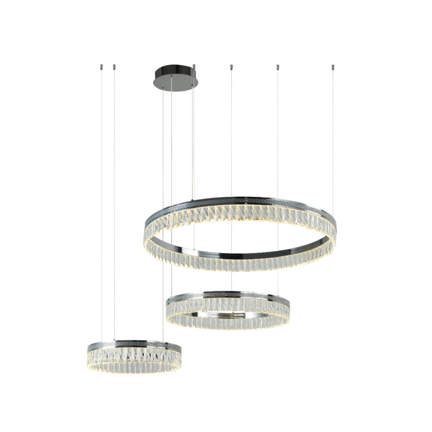Lustre de cristal LED regulável suspenso por cabo THALIA LED/120W/230V 3000-6000K + controlo remoto