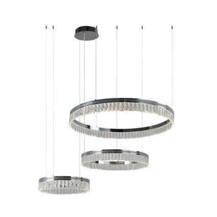 Lustre de cristal LED regulável suspenso por cabo THALIA LED/120W/230V 3000-6000K + controlo remoto