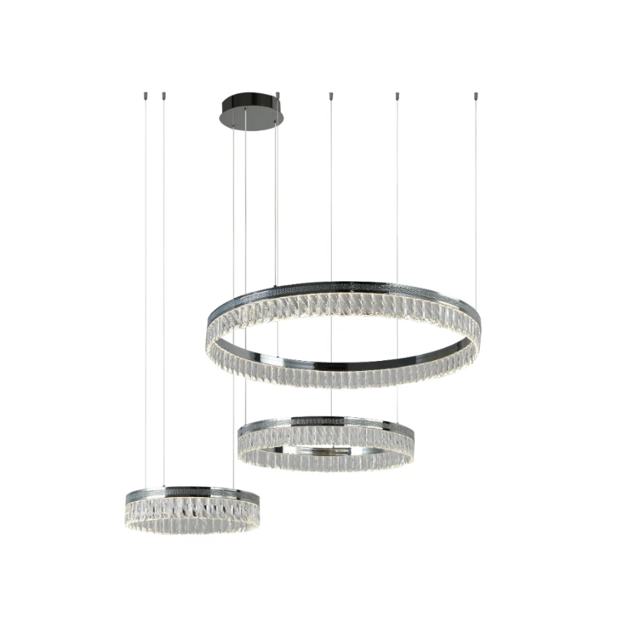 Lustre de cristal LED regulável suspenso por cabo THALIA LED/120W/230V 3000-6000K + controlo remoto