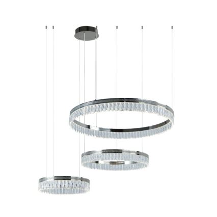 Lustre de cristal LED regulável suspenso por cabo THALIA LED/120W/230V 3000-6000K + controlo remoto