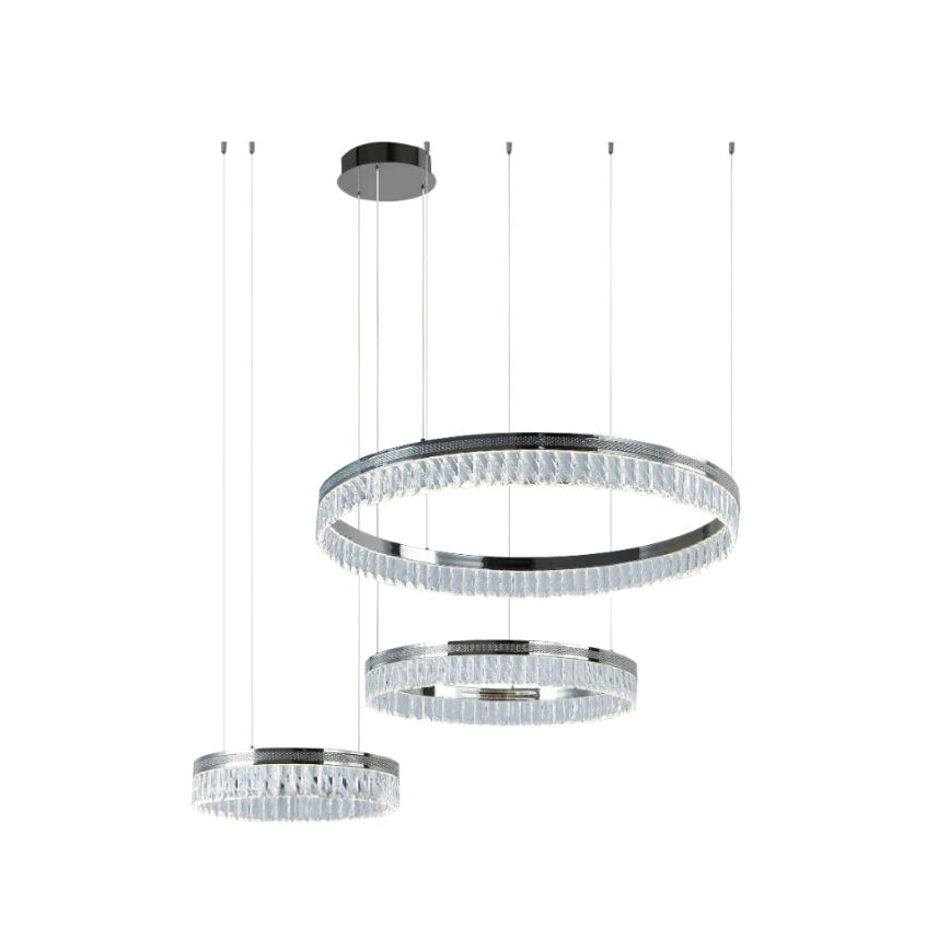 Lustre de cristal LED regulável suspenso por cabo THALIA LED/120W/230V 3000-6000K + controlo remoto