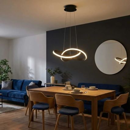 Lustre pendente dimerizável em cabo SALO LED/28W/230V 3000K, preto